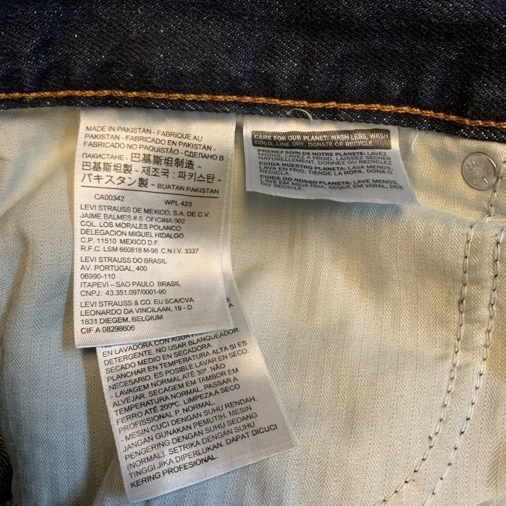 LEVI'S Women's 32 x 28 Straight Cut Cropped Frayed Hem Denim Jeans High Waist - Picture 6 of 11